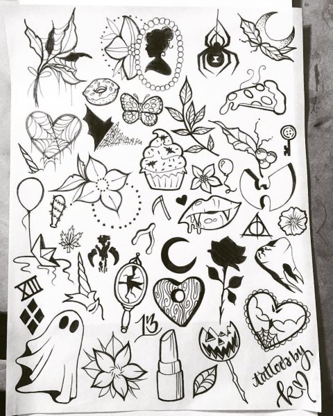 Мини рисунки для срисовки