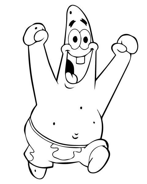 Раскраски Патрик легкие