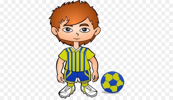 Игрок мультяшный с футбольным