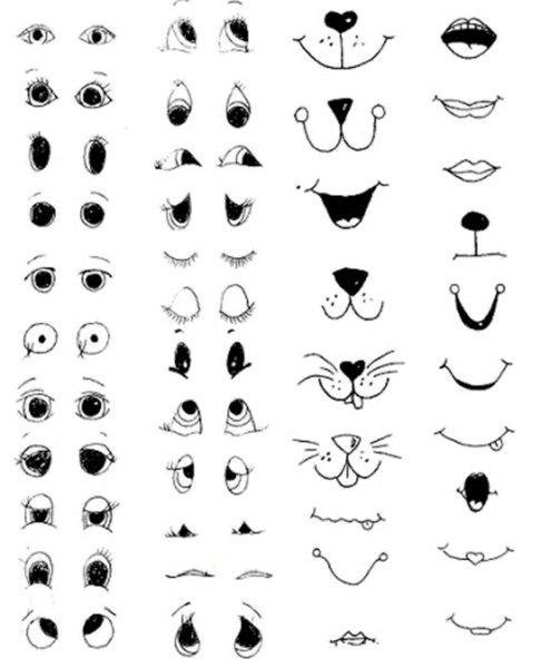 Рожицы карандашом