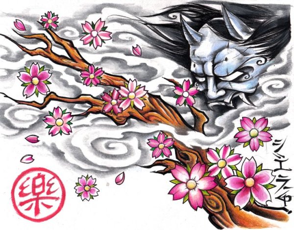 Сакура тату эскизы