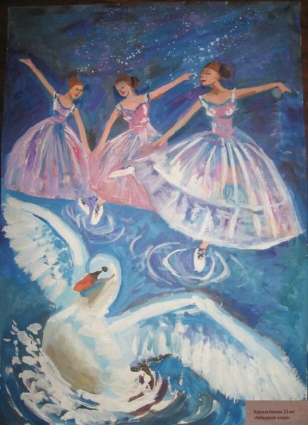 Балерина на бумаге в движении