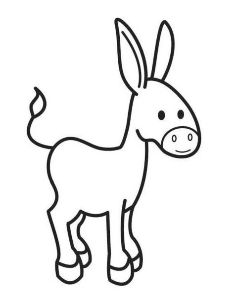 Ослик раскраска
