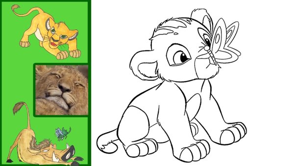 Раскраска «львёнок»