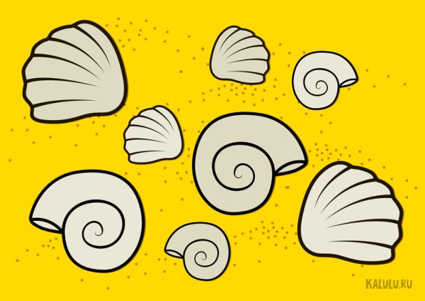 Аппликация с ракушками