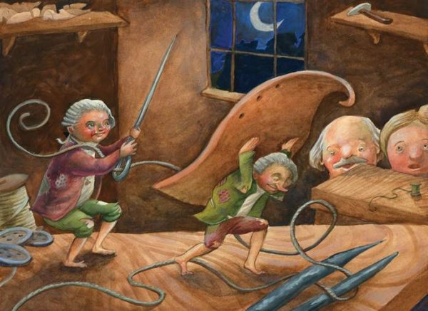 Маленькие человечки братья Гримм раскраска