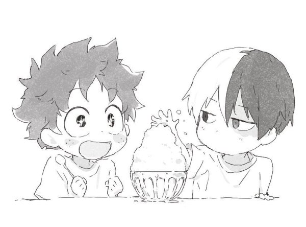 Изуки Мидория чёрно-белая