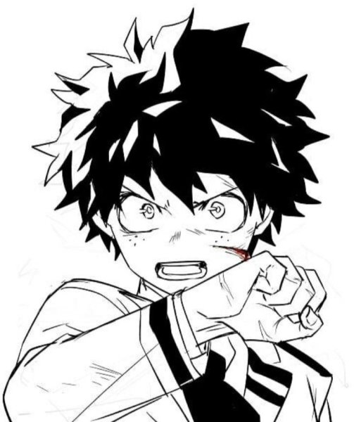 Мидория Изуку чёрно белые