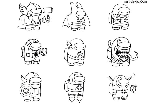 Раскраска Стикеры для мальчиков