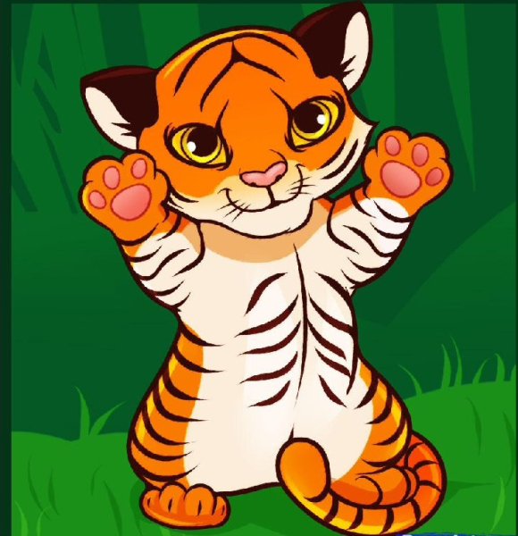 Тигр мультяшный
