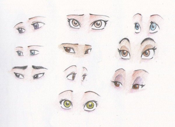 Рисование глаз мультяшных