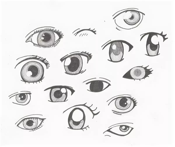 Рисунки для срисовки глаза
