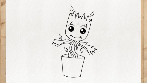 Малыш Грут раскраска