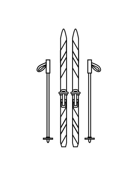 Лыжи раскраска для детей