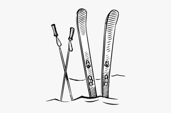 Нарисовать лыжи