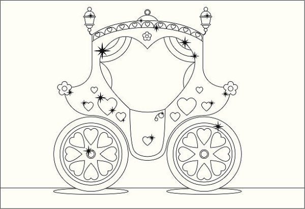 Карета раскраска для детей