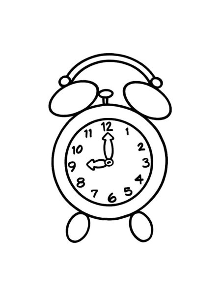 Часы раскраска для детей