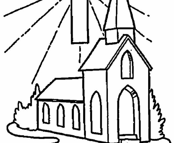 Рисунок для детей храм без цвета