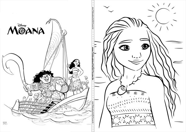 Раскраски из мультфильма Моана