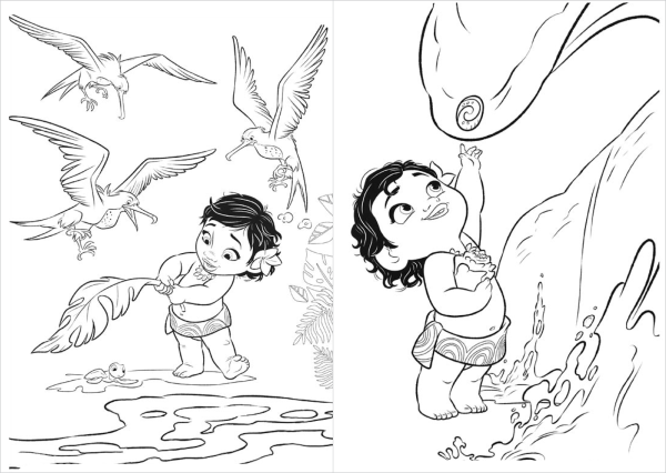 Моана мультфильм раскраска