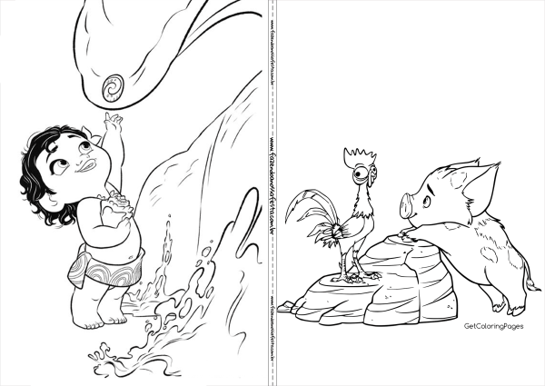 Моана в детстве раскраска