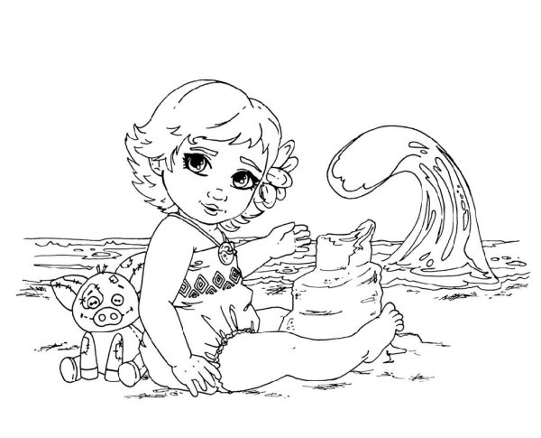 Раскраски для девочек Моана