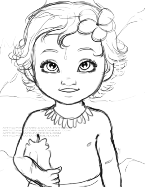 Раскраски для девочек Моана маленькая