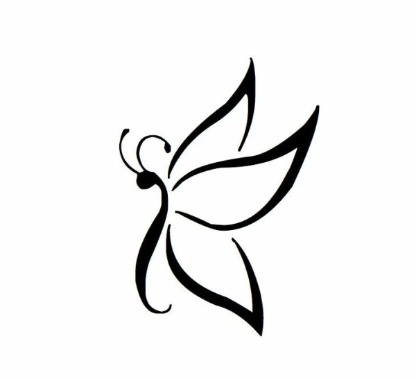 Легкое тату бабочки