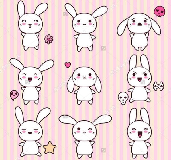 Наклейки зайчики милые