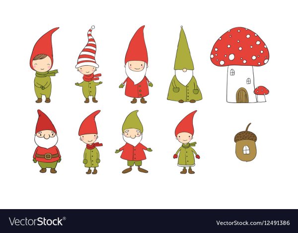 Наклейки новогодние гномики