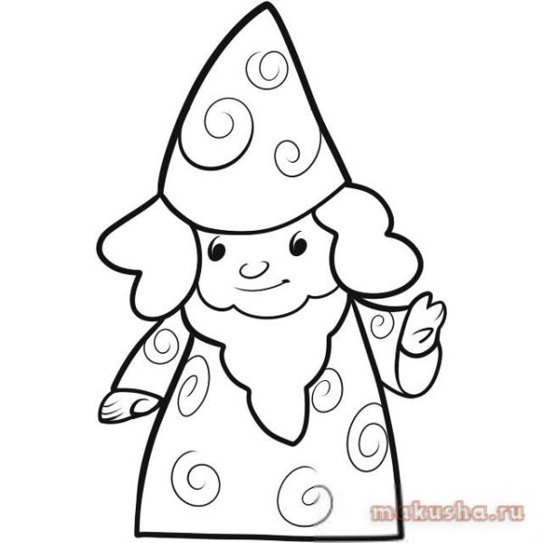 Схема рисования гномика для детей