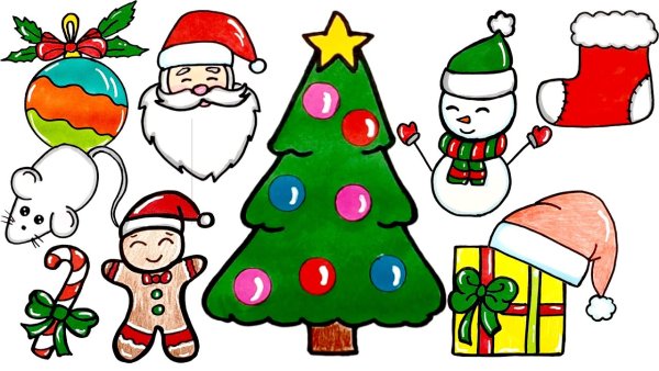 Маленькие рисунки на новый год