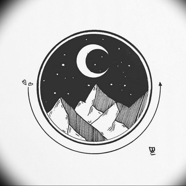 Тату в круге эскиз