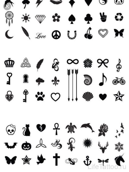 Эскизы тату легкие Минимализм