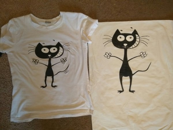 Трафареты на ткани акриловыми красками