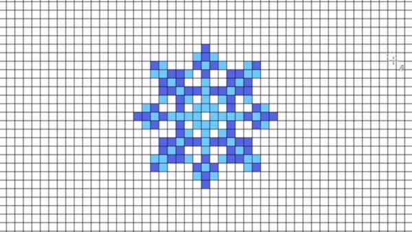 Рисунки по клеточкам снежинки