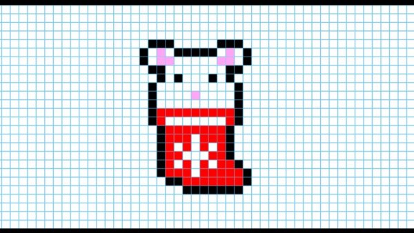 Рисунки по клеточкам новогодние