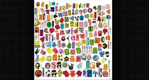 Много наклеек