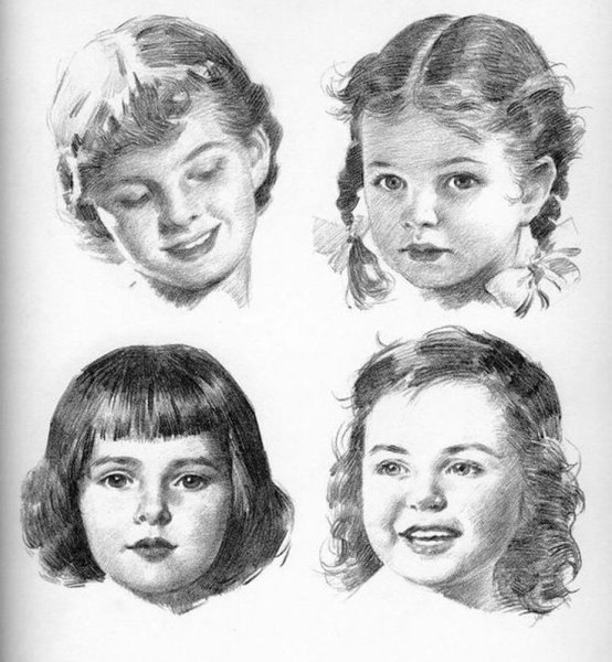 Эндрю Лумис рисование головы ребенка