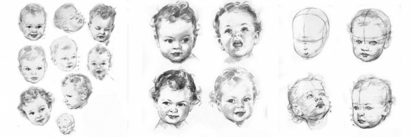 Пропорции детского лица для рисования