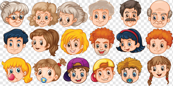 Мультяшные лица семьи