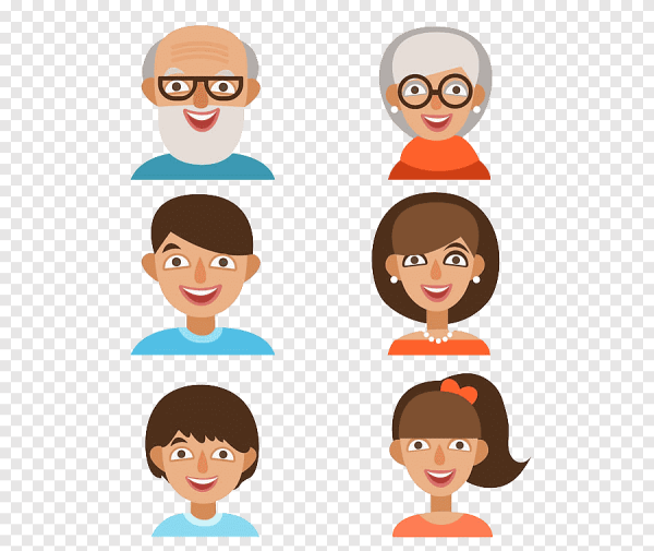 Мультяшные лица семьи