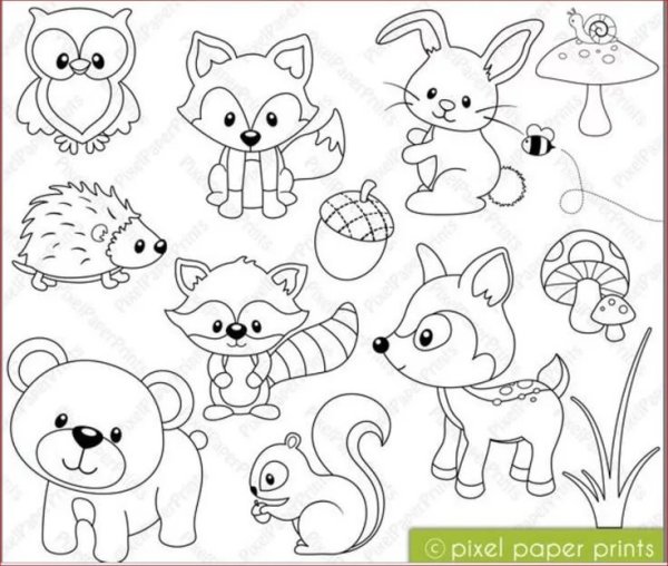 Рисунки животных для детей