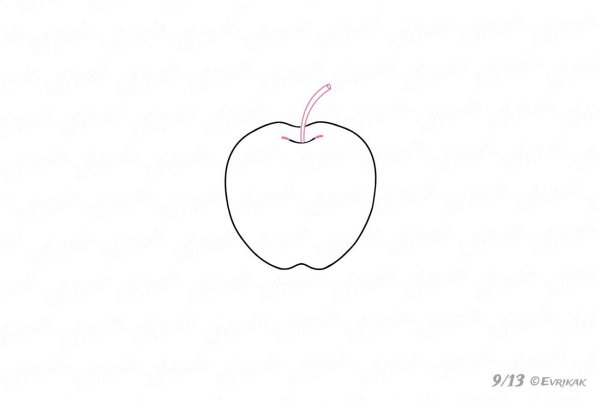 Яблоко для срисовки карандашом