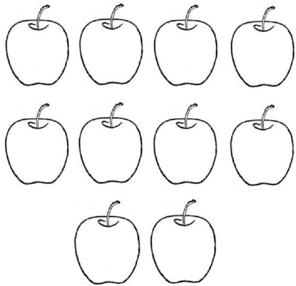 Трафарет яблока для аппликации