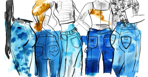 Рисование на карманах джинс