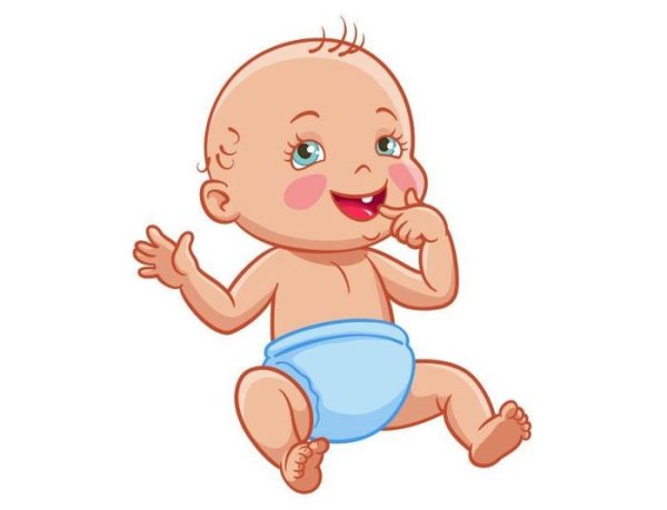 Мультяшный ребенок в памперсе