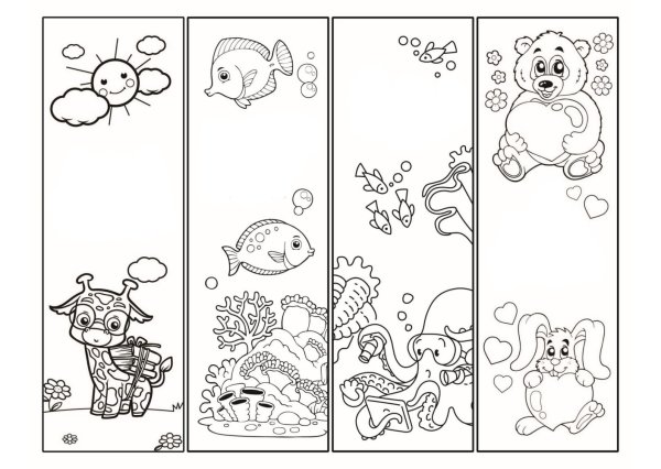 Закладки раскраски для детей