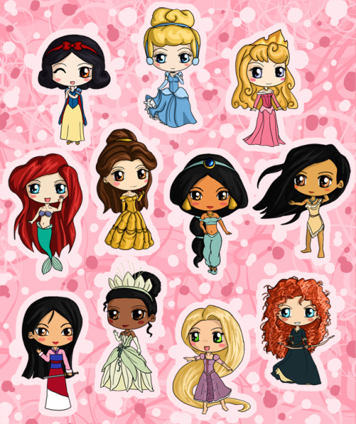 Чиби принцессы Диснея