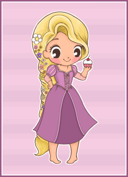 Чиби принцессы Диснея Рапунцель